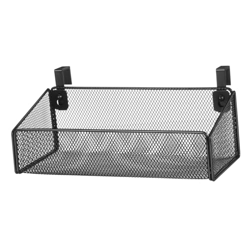 Homoyoyo Metallnetz Hängekorb Nachttisch Organizer für Bett Aufbewahrungskorb Studenten Wohnheim Kleiner Schwarzer Drahtkorb zum Einhängen ohne Bohren für Etagenbett und Schlafzimmer