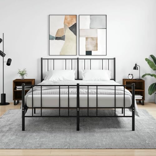 Fasba Nachttische 2 STK. Braun Eichen-Optik 40x30x50 cm Holzwerkstoff, Beistelltisch mit viel Stauraum, Nachtschrank, Nachtkommode, Nachtkonsole/ 826811