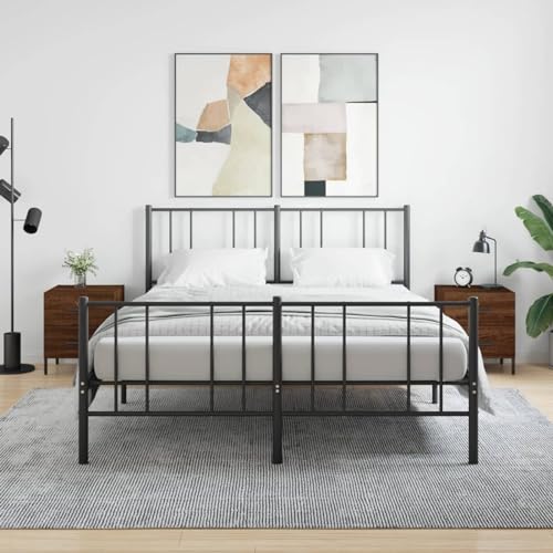 Fasba Nachttische 2Stk. Braun Eichen Optik 40x35x47,5cm Holzwerkstoff, Beistelltisch viel Stauraum, Nachtschrank, Nachtkommode, Nachtkonsole/ 827339