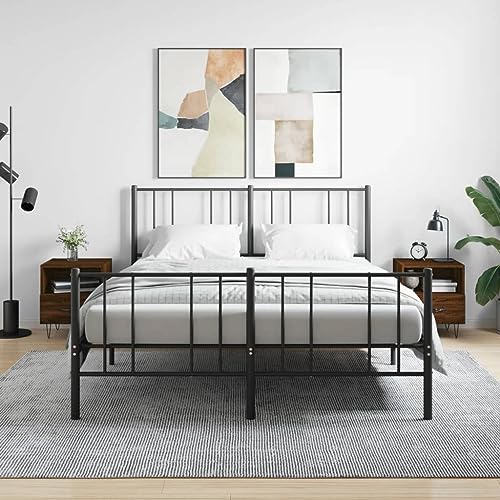 MOBCANT Nachttische 2 STK, Schränkchen Nachtisch Bett Organizer Sofatisch Geeignet für Schlafzimmer Hotel Wohnung Schlafsaal Braun Eichen-Optik 40x35x47,5cm Holzwerkstoff