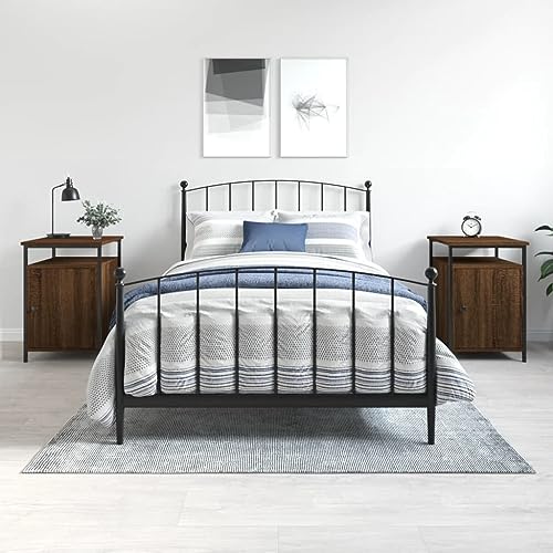 Youuihom Nachttische 2 STK. Braun Eichen-Optik 40x42x60 cm Holzwerkstoff Nachttisch Modern Nachttische Wohnzimmer Möbel Bed Side Table Bedroom für Jugendzimmer Bad Schlafzimmer Wohnzimmer