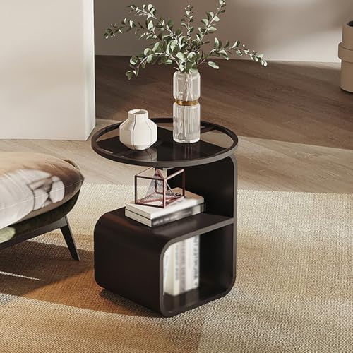 Moderner Eisen, Leichter Luxus für Zuhause, Schlafzimmer mit Platte gehärtetem Glas, einfacher, Beistelltisch für das Wohnzimmer (weiß).