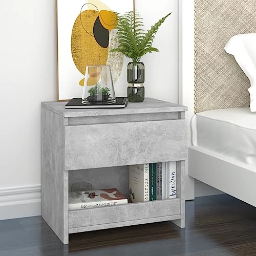MOBCANT Nachttische 2 STK, Nachtischschränke Sofatisch Nachttischschrank Konsolentisch Geeignet für Schlafzimmer Wohnstube Wohnung Schlafsaal Betongrau 40x30x39 cm Holzwerkstoff