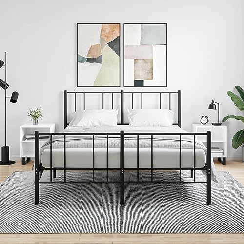 Myheimly Nachttische Nachttisch Nachtschrank Nachtkonsole Telefontisch 2 STK. Hochglanz-Weiß 40x30x50 cm Holzwerkstoff 3030110de