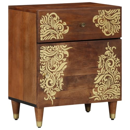 SKM Nachttisch Honigbraun Massivholz 50 x 33 x 60 cm Langlebig,Möbel,Tische,N achttische,Braun,13.7KG,4 018744