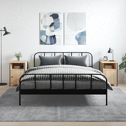NIVVHOH Nachttische 2 STK, Beistelltisch Nachtkommode Nachtkästchen Nachtisch Geeignet für Hotel Schlafzimmer Wohnung Wohnzimmer Sonoma-Eiche 40x42x60 cm Holzwerkstoff