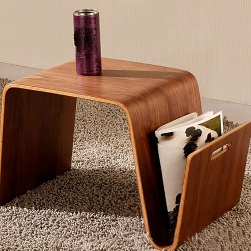 Moderner rechteckiger Beistelltisch aus der Mitte des Jahrhunderts, Couchtisch aus Holz mit Zeitschriftenständer, antiker Couchtisch, Akzent-Nachttische für kleine Räume, Wohnzimmer, Schlafzimmer (60