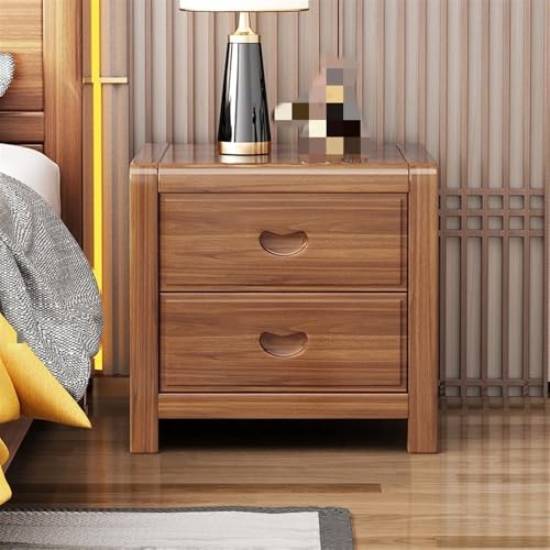 Nachttisch, Holz, Nachttischschrank mit 2 Schubladen, Wohnzimmer-Beistelltisch, Schlafzimmer-Nachttisch, Beistelltisch, dekorativer Nachttisch (Beige)