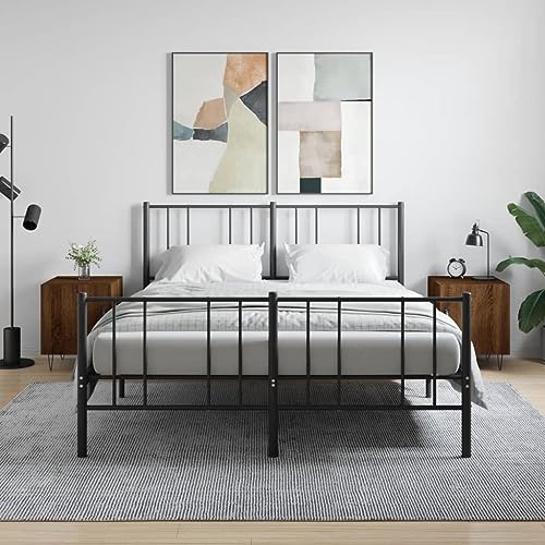 LVHUIDEH Nachttische 2er Set Braun Eichen-Optik 40x40x50 cm Holzwerkstoff