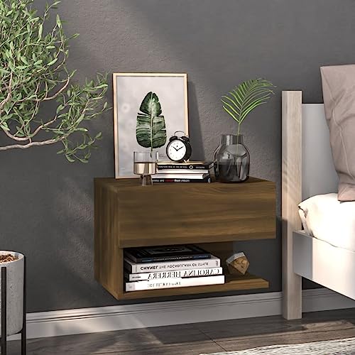 CFODOJ Haus & Garten, Möbel-Wand-Nachtkommode, Braun Eiche