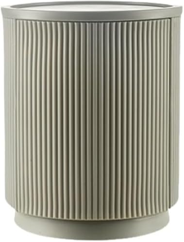 Moderner runder Beistelltisch mit verstecktem Stauraum, Nachttisch mit 40,6 cm Durchmesser für Wohnzimmer und Schlafzimmer, stilvoller Beistelltisch aus Kunststoff fürs Badezimmer, 48,3 cm H