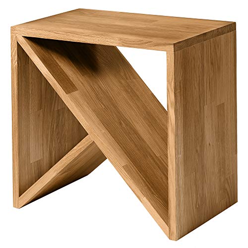 Nordic Story Beistelltisch Dänemark (Eiche Natur) • Extravagant & vielseitig • Als Couchtisch, Nachttisch, Ablagetisch • Massivholz (Eiche) • Skandinavischer Tisch (45 x 30 x 45 cm)
