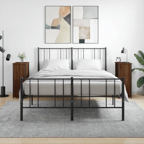 CCCINER Nachttische 2 STK. Braun Eichen-Optik 32x42x80 cm Holzwerkstoff,Industrial Nachttisch aus Eisen mit kippsicherer Halterung und verstellbaren Beinen Schlafzimmer Möbel
