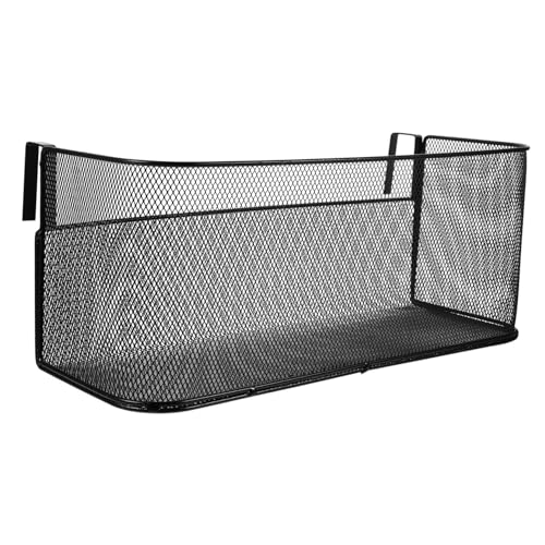 RORPOIR Schwarzer Hängekorb aus Stabilem Großer Aufbewahrungskorb für Bettgestell Praktischer Nachttisch Organizer zum Einhängen für Schlafzimmer Wohnheim und Büro Platzsparende