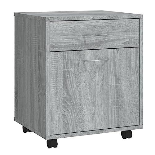 Genérico Wenjingqi 815964 Schrank, Rollen, Sperrholz, Grau, Sonoma, 45 x 38 x 54 cm, Grau