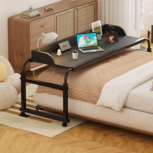 Höhenverstellbarer Überbetttisch mit Rollen, tragbarer Laptop-Schreibtisch für Bett, Studium oder Arbeit, erhöht Komfort und Produktivität