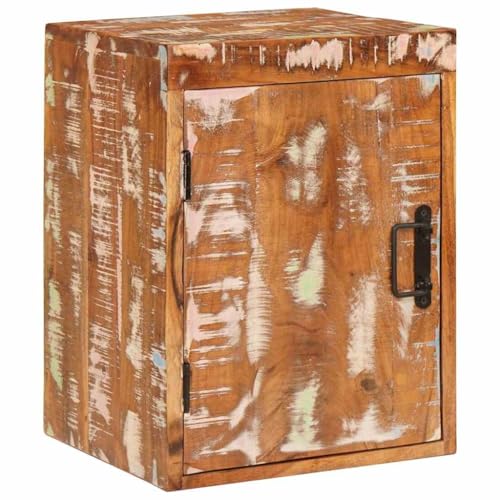 Mokuyary Nachttisch, Braun, Massivholz, Beistelltisch, Sofa-Ende, Seitenschrank, einfache Montage für Schlafzimmer, Wohnzimmer