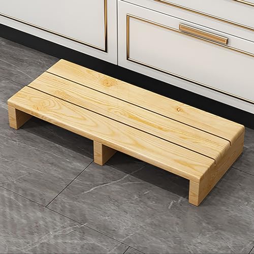Tritthocker aus Holz für hohe Betten, 12/15 cm, rutschfester Fußhocker, Massivholz, Mobilitätshelfer, für den Innen- und Außenbereich, Nachttisch, Tritthocker mit Allwetter-Oberseite