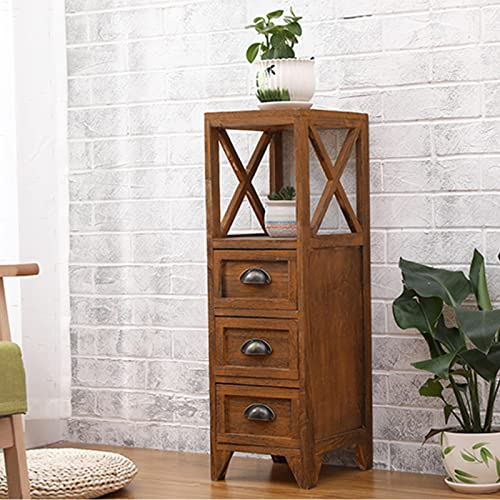 Vintage -Nachttisch mit offenem Regal und Schubladen - Nachttisch -Lagerschrank für Schlafzimmer, Wohnzimmer, Flur oder Telefonendtisch