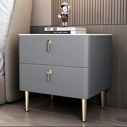 Nachttisch Moderner Nachttisch mit exquisitem Hardware-Griff, Nachttisch mit 15 cm großen Hardware-Schrankbeinen, Nachttisch für zu Hause mit großer Stauraumfunktion, komplett aus Massivholz gefertig