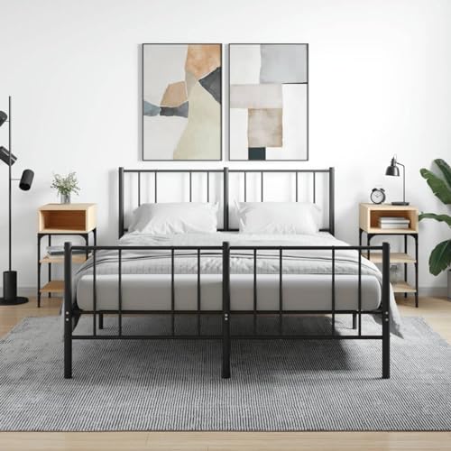 Fasba Nachttische 2 STK. Sonoma-Eiche 35x34,5x70 cm Holzwerkstoff, Beistelltisch mit viel Stauraum, Nachtschrank, Nachtkommode, Nachtkonsole