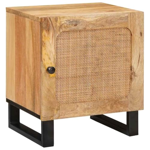 vidaXL Nachttisch Natur 40 x 33,5 x 46 cm Massivholz Mango, Stylischer Nachttisch, Holzschrank, Mango-Holztisch, praktischer Stauraum, Elegantes Design, platzsparende Möbel
