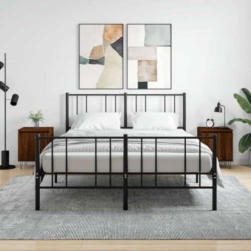 Fasba Nachttische 2 STK. Braun Eichen-Optik 40x30x50 cm Holzwerkstoff, Beistelltisch mit viel Stauraum, Nachtschrank, Nachtkommode, Nachtkonsole/ 826843