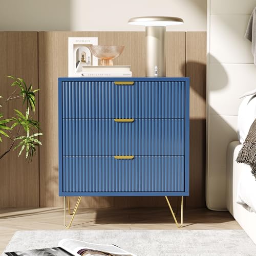 MISNODE Moderner 3, Schlafzimmermöbel Holz, Kommode für, Schlafzimmerschrank, Dunkelblau (Dunkelblau, 3)