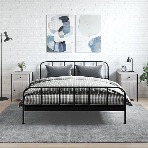 MOBCANT Nachttische 2 STK, Nachttischschrank Bett Organizer Schränkchen Bedside Table Geeignet für Schlafzimmer Wohnung Wohnstube Schlafsaal Grau Sonoma 40x42x60 cm Holzwerkstoff