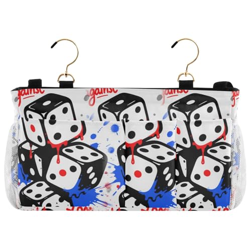 miaozhen Graffiti-Malerei-Würfel, weiß, Nachttisch-Essentails, Tasche, Organizer für Fernbedienungen, Handy, Studentenwohnheim, Camp, Babybettgitter