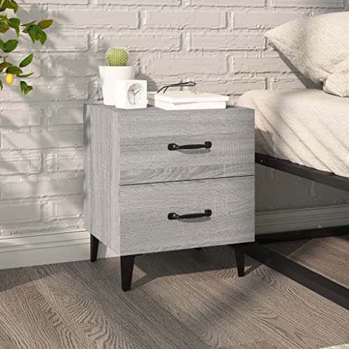 LVHUIDEH Nachttisch Grau Sonoma 40x35x47,5 cm