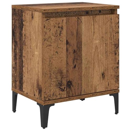 Rantry Alter Holz Nachttisch Altes Holz Massivholz, Metall 40 x 30 x 50 cm Nightstand Model875107