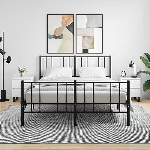 MOBCANT Nachttische 2 STK, Nachtisch Beistelltisch Nachttischschrank Schränkchen Geeignet für Hotel Schlafsaal Wohnstube Wohnung Hochglanz-Weiß 40x35x50 cm Holzwerkstoff
