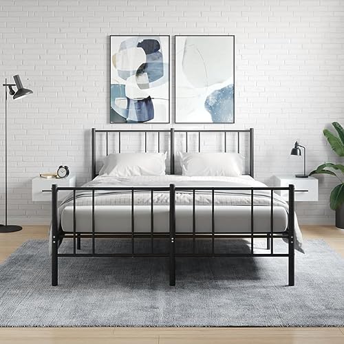 JHQHSM Wand-Nachttische 2 STK. Schrank Lagerschrank Wandschrank Hängeschrank Hängender Nachttisch Nachtschrank Nachtkästchen Geeignet für Schlafzimmer Arbeitszimmer Büro Hochglanz-Weiß 35x35x20 cm