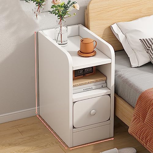 Minimalistischer moderner Nachttisch mit ultraschmalem Design für kleine Schlafzimmer Einfacher zerbrochener Nachttischschrank kompakte Größe (25×34×50 cm)
