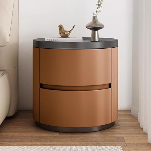 Kleiner Nachttisch, Massivholz & Kratzfestes Kunstleder, Einzigartiges Design, keine Montage erforderlich, perfekt für Schlafzimmer oder Gästezimmer, 45 cm Höhe