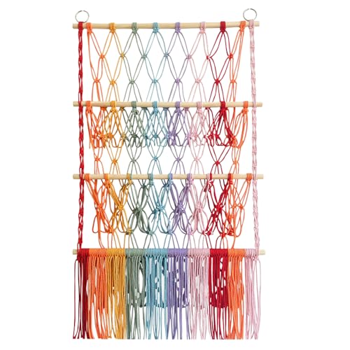 Stofftier-Aufbewahrung, 3-stöckig, Boho-Spielzeug-Organizer, Spielzeugtaschen, Netze für Jugendliche, Spielzimmer, Zuhause, Nachttisch, Kleinkinder, Schrank, Familie, Freunde, Teenager