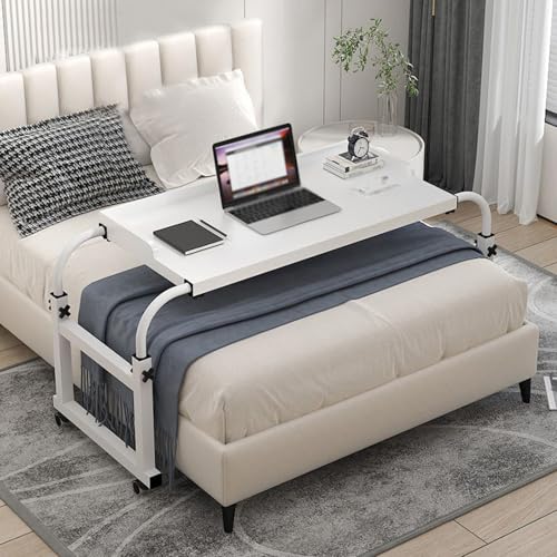 Faltbarer Laptop-Schreibtisch mit Rollen, verstellbarer und tragbarer Arbeitsplatz für Bett, Sofa oder Boden, platzsparende Lösung