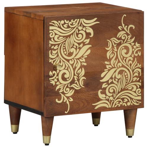SKM Nachttisch 40x33x46 cm Massivholz Mango,Möbel,Tische,Nacht tische,Braun,8.37KG,40187 32