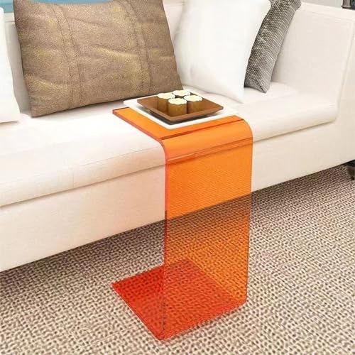 Generisch Nachttisch in C-Form aus transparentem Acryl für kleine Räume, Nachttisch für Wohnzimmer, Schlafzimmer, Dekoration, 30 x 30 x 60 cm, D