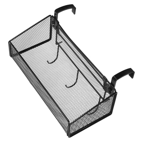 TOGEVAL Metallnetz Bettablage zum Einhängen mit Abnehmbaren Haken Verstellbarer Nachttisch Organizer für Etagenbett und Wg zimmer Atmungsaktiver Aufbewahrungskorb für Handy Getränke und