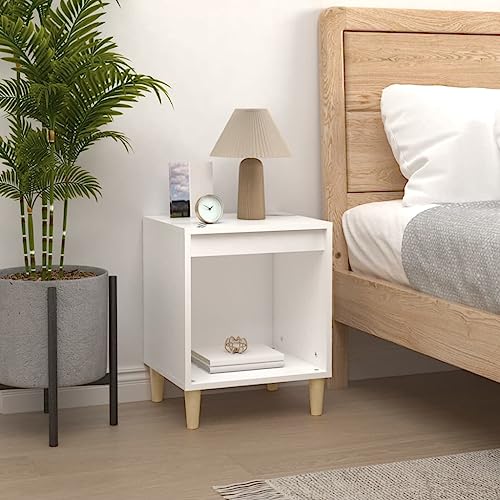 Higsose Nachttisch 40x35x50cm Weiß,Holzwerkstoff,Balko ntisch Klein,Nachttisch Schmal,Couchtisch Im Industrie-Design,Schlafzi mmer Möbel,Wohnzimmer Regal,Kleiner Tisch,Side Table