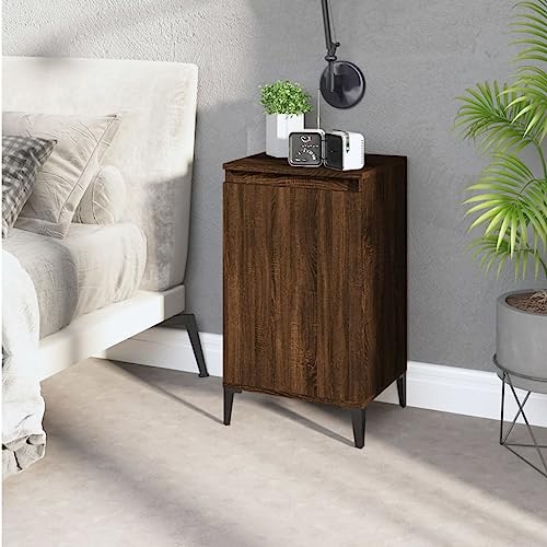 LVHUIDEH Nachttisch Braun Eichen-Optik 40x35x70 cm Holzwerkstoff