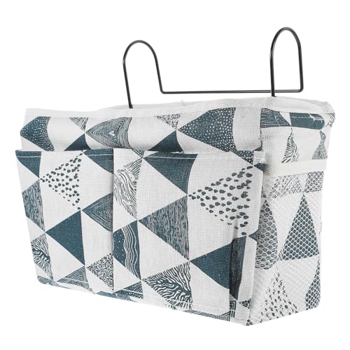 Artibetter Hängender Betttasche Aufbewahrungskorb für Bettseite Kleines Blaues Dreieck Design Multifunktionaler Wand Organizer für Schlafzimmer zum Einhängen Am Nachttisch oder Kopfteil