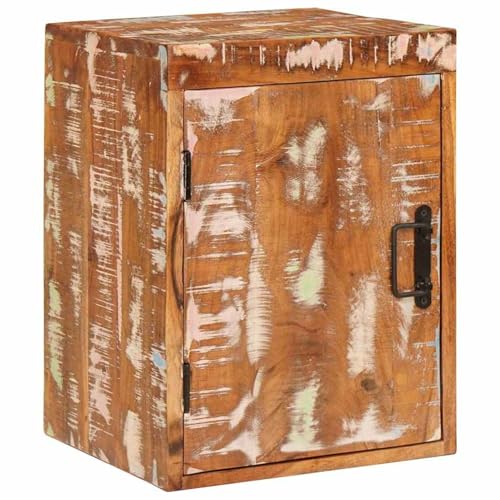 Nachttisch Braun 35 x 33 x 48 cm Massivholz recycelt, Nachtkästchen Beistelltisch für Schlafzimmer Gästezimmer Wohnheim4016726