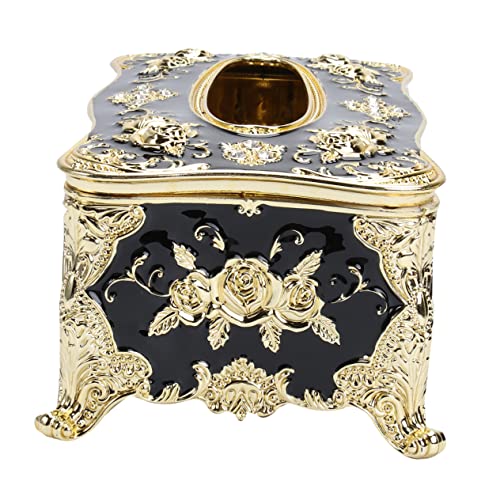 ABOOFAN Tissue-Box Nachttisch Taschentuchhalter Fürs Auto Wieder Auffüllbar Gold Ornament Netz Würfel Rattan Stamm Halter Spender Lustig Serviette Doppelt Korbtablett Spitze Plastik