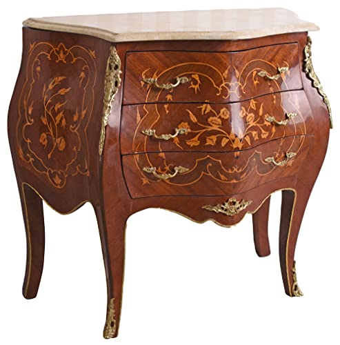 Barock Kommode Antik Nachtkommode Nachtschrank Antik Intarsien cat991 Palazzo Exklusiv
