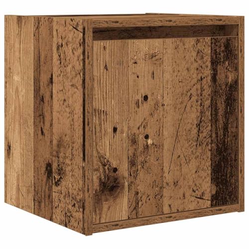 kangqiling 861243 Wandnachttisch aus antikem Holz, 38 x 34 x 40 cm, Braun, 861243