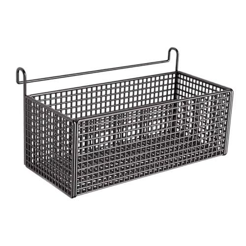 Ioensy Hängender Aufbewahrungskorb, Nachttisch Seitenregal, Einfach zu Installierender Organizer für Schlafsäle, An Der Montierter Würfel, Schwarz, L