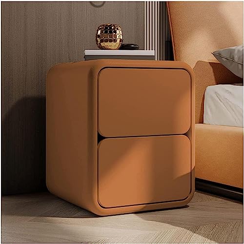 HADECOLL Nachttisch, Schmal, Schlicht, Mit Schubladen, Nachttisch, 2Er-Set, Kleine, Schmale Nachttische, Moderner Schlafzimmer-Beistelltisc h, Nachttisch, Nachttisch, 45 cm, Braun, Grau 50 cm
